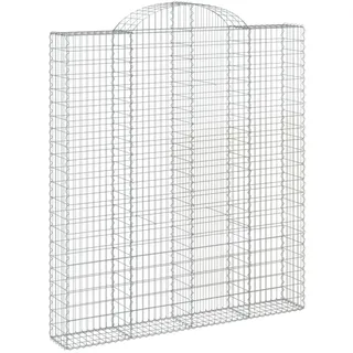 vidaXL Gabione mit Hochbogen 200x30x220/240 cm Verzinktes Eisen - Silber