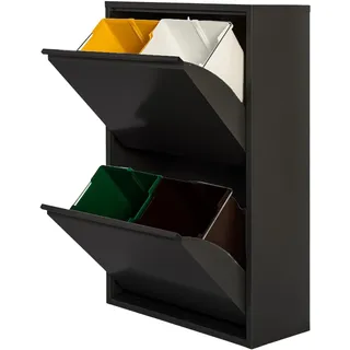 well home mobiliario & decoración Mülltrennsystem 68 l Matt Schwarz