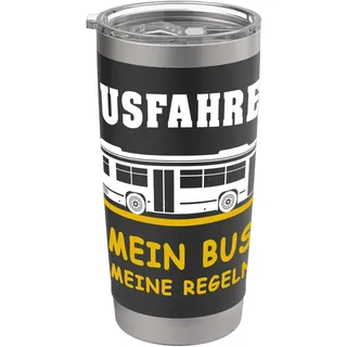 Busfahrer Geschenk Männer Arbeit Regeln Spruch Fun Sprüche Doppelwandiger Edelstahl-Thermobecher