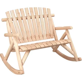vidaXL Garten-Schaukelbank 2-Sitzer 123/96/102 Cm Massivholz Fichte , Braun , Holz , Rechteckig , 96x102x123 cm , Gartenmöbel, Loungemöbel, Loungesessel