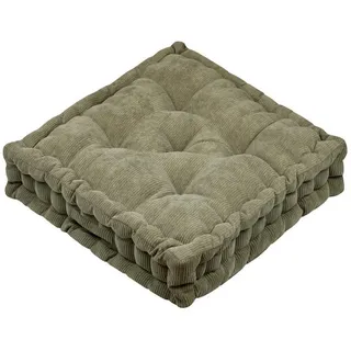Bodenkissen Dandy 45/45/10 cm , Waldgrün , Textil , Heimtextilien, Wohntextilien, Kissen
