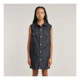G-Star für Damen. D26352-D301-001 Übergroßes Kleid blau (S), Lässig, Denim, Ärmellos / Hosenträger, Bio-Baumwolle, Nachhaltig
