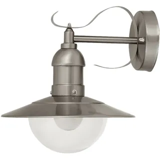 Rábalux Außenleuchte Edelstahl/Glas 28,0 cm IP44 E27 spritzwassergeschützt/wetterfest/dimmbar