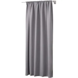 Woltu Thermovorhang, Verdunklungsvorhang für Wohnzimmer Schlafzimmer, Blickdicht, mit Kräuselband für Schiene, 250g/m2 Schwere Wärmeisolierende, 135 x 225 cm, Dunkelgrau