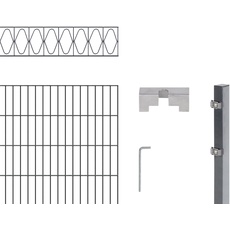Alberts 667351 Doppelstabmattenzaun »Eleganz« als 17 tlg. Zaun-Komplettset | verschiedene Längen und Höhen | kunststoffbeschichtet, anthrazit | Höhe 120 cm | Länge 6 m