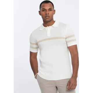 Ombre Clothing Herren-T-Shirt mit Kragen Lonefist cremig XL - Weiß