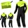 HYDRODRY Regenbekleidung Kombi Wasserdicht Reflektierend Damen Herren Set Waterproof Regenschutz Atmungsaktiv Motorradkombi Motorradanzug Unisex Fluo XS