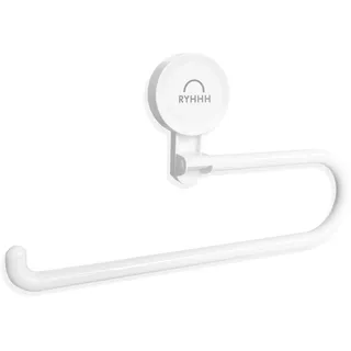 RYHHH Küchenrollenhalter, Küchenrollenhalter Ohne Bohren Unter Dem Schrank, Rollenhalter Mit Saugnapf-Installation,Moderner Papierrollenhalter Zur Wandmontage Für Die Küche Und Badezimmer(Weiß