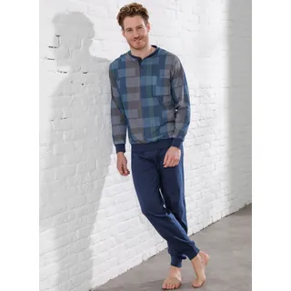 Schlafanzug NORMANN, Herren, Gr. 56/58, blau (marine), 100% Baumwolle, Homewear-Sets Schlafanzug
