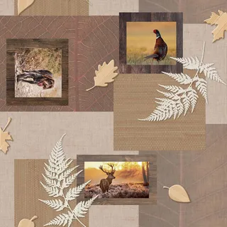 Douceur d'Intérieur Wachstuchs-Rolle (RLX 1,40 m x 20 m) Herbst, Taupe, PVC