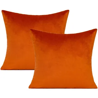 40.6x40.6 cm, 2 Stück, gebranntes Orange, Herbst, Dekoration, Thanksgiving, Rost, Samt, Outdoor-Couch, dekorative Kissenbezüge, Heimdekoration für Veranda, Terrasse, Sofa, Schlafzimmer, Auto
