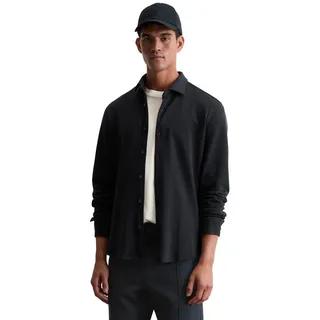 Marc O'Polo Marc OߴPolo Herren, Hemd aus Bio-Baumwolle Shaped Fit, Blau (Dark navy, XL,