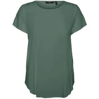 VERO MODA Damen Basic T-Shirt Kurzarm Rundhals Top Langes Einfarbiges Oberteil VMBECCA