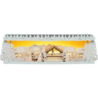 Tietze Erzgebirgsdegn LED Schwibbogen »Erhöhung Weihnachtsmarkt beschneit« 58x18x14,5 cm (BxHxT)