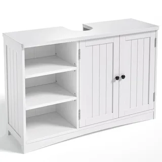 bealife Waschbeckenunterschrank 2 Türen 90 x 30 x 60 cm Weiß