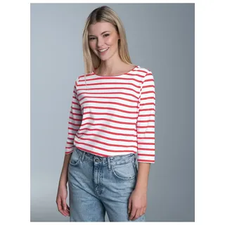 TRIGEMA Longsleeve »TRIGEMA Dreiviertelarm Shirt mit Ringelmuster« 1 Stk., orange