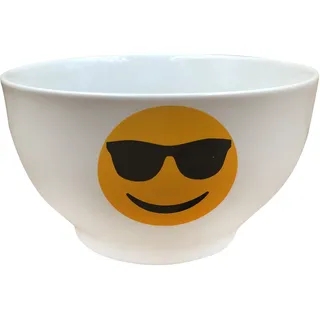 Emoticonworld Emoticon Sonnenbrille, Steingut, Weiß, 14 cm