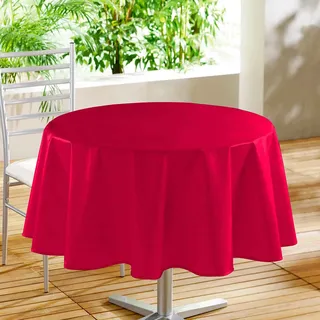 douceur d'Intérieur Weiche, runde Tischdecke, 160 cm, Rot