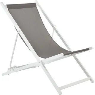Beliani Liegestuhl 60 x 79 x 60 cm grau/weiß klappbar