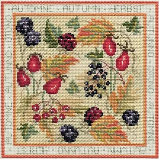 Bothy Threads Kreuzstich-Set "Vier Jahreszeiten-Herbst", 16.5x16.5cm, DWFS03, Zählmuster