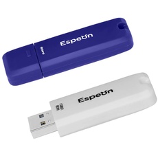 Espeon 2 Stück, 64 GB, USB 3.1, USB-Stick, Gummischalenschutz, Farbe: Classic - Weiß, Blau