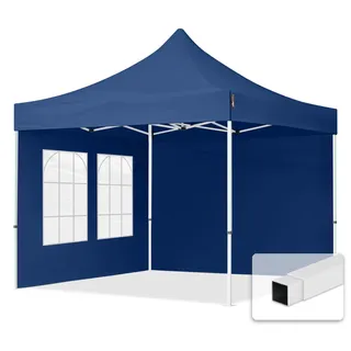 TOOLPORT Faltpavillon 3 x 3 m inkl. 2 Seitenteile Blau