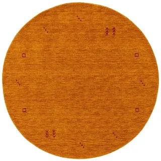 benuta Nest Wollteppich rund Jamal Gelb ø 200 cm rund , Textil , Orientalisch , Rund , 200x200 cm , Gots , pflegeleicht , Teppiche und Böden, Teppiche, Schafwollteppiche