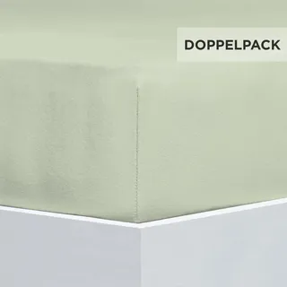 Florella Spannbettlaken »FS5, Soft-Flanell, 100% Baumwolle« für Matratzenhöhe bis 20 cm geeignet, grün