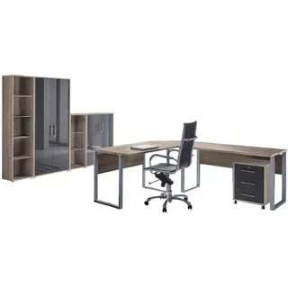 BMG-Möbel Büro Office Edition Set 4 Sonoma Eiche/Anthrazit