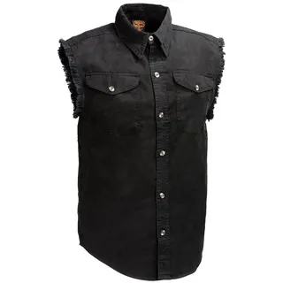 Milwaukee Leather DM1002 Herren-Jeanshemd, leicht, ärmellos, Schwarz, Größe M