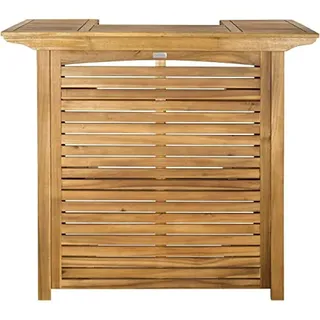 SAFAVIEH Wooden Outdoor Bar, in Natural, 115 X 70 X 105