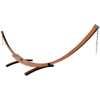 ALEOS. 410cm XXL Luxus Hängemattengestell Holz Ketten Karabiner und Schrauben Edelstahl