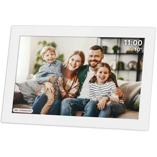 Krüger&Matz Kruger&Matz Digitaler Fotorahmen FRAMEO Wi-Fi 10,1" hochwertiges Panel Weiß