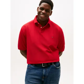 Poloshirt "Plus 1985", Herren, Gr. 4XL, medium rot, Piqué, Obermaterial: 96% Baumwolle, 4% Elasthan, TOMMY HILFIGER BIG & TALL, regular fit, Shirts Poloshirt, Große Größen, Pique, regular fit