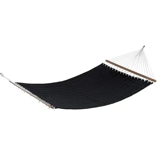 Gardenson Hängematte , Schwarz , Holz, Textil , Akazie , 200x2x140 cm , rostfrei , Gartenmöbel, Gartenschaukeln, Hängematten