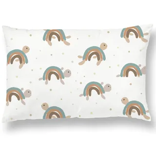 Kinderkissen Mit Kopfkissenbezug Aus Baumwolle 33x45 cm - Kopfkissen Geeignet Für 1 Bis 3 Jahre - Kinder Kuschelkissen - Weiches Kinder Kopfkissen Hypoallergen - Ideal Fürs Bett, Reisen, Schläfchen