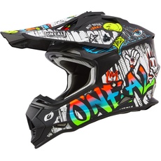 O'NEAL | Motocross-Helm | MX Enduro | ABS-Schale, Lüftungsöffnungen für optimale Kühlung | 2SRS Helmet Rancid V.24 | Erwachsene | Schwarz Weiß | Größe M
