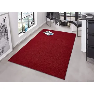 HANSE HOME Pure Teppich – Wohnzimmerteppich dichter Kurzflor Robust Schlafzimmerteppich einfarbig Modern für Esszimmer, Wohnzimmer, Kinderzimmer, Flur, Schlafzimmer, Küche – Rot, 200x300cm