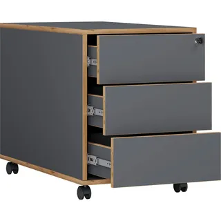 VCM my office Rollcontainer 39,0 x 70,0 x 50,0 cm anthrazit, honig-eiche