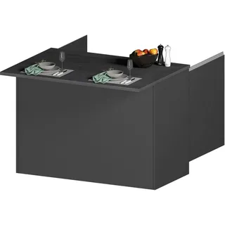 kochstation Unterschrank Kücheninsel KS-Sole 125 x 90 x 90 cm Grau