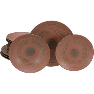 CreaTable Tafelservice 12-tlg. Terracotta/Vulkanoptik