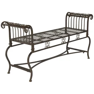 SAFAVIEH Rustikal Gartenbank Eisen, Rustikales Braun, 132 x 42 x 65 cm