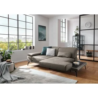 Die PlanBar Recamiere »MP-IN20126 optional mit Drehsitzfunktion« Inkl. Kopfteilverstellung, Federkern oder Kaltschaumpolsterung, grau