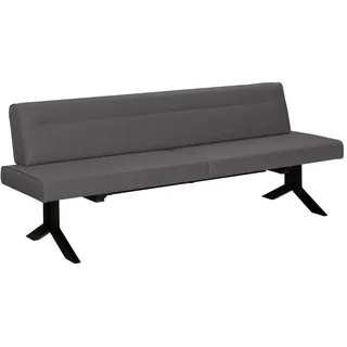 Moderano Sitzbank , Grau , Metall, Textil , 220x87x70 cm , Fußauswahl, Lederauswahl, Stoffauswahl, mit Rückenlehne, in verschiedenen Größen erhältlich , Esszimmer, Bänke, Sitzbänke, Polsterbänke