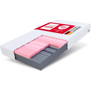 FDM Matratze 80x200 cm Härtegrad H3 H4 Höhe 14 cm Kaltschaummatratze HR-Schaum Visco-Schaum 7 Komfortzonen mit Hypoallergenem Waschbarem Jersey Bezug Oeko-Tex Select