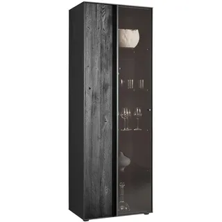 Johann Jakob Vitrine , Anthrazit , Metall , Kernbuche, Kernesche , massiv , 8 Fächer , 72x204x44 cm , Goldenes M, Dgm , Typenauswahl, Beimöbel erhältlich , Esszimmer, Vitrinen, Vitrinenschränke