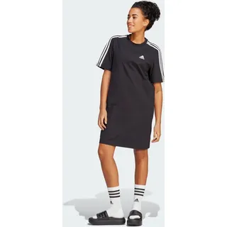 Adidas Essentials 3-Streifen Single Jersey Boyfriend T-Shirt-Kleid Black XS