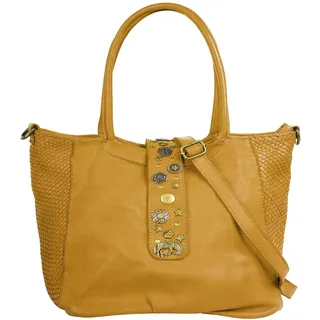 forty° Henkeltasche echt Leder, Made in Italy, gelb