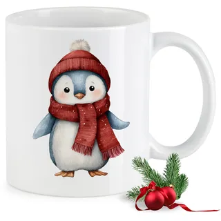 GRAZDesign Weihnachtstasse Pinguin Tasse Weihnachten Geschenk Winter Becher Keramik 30ml