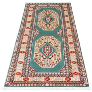 morgenland Orientteppich »Perser - Täbriz - Royal - 187 x 70 cm - türkis«, rechteckig, 7 mm Höhe, Wohnzimmer, Handgeknüpft, Einzelstück mit Zertifikat, blau